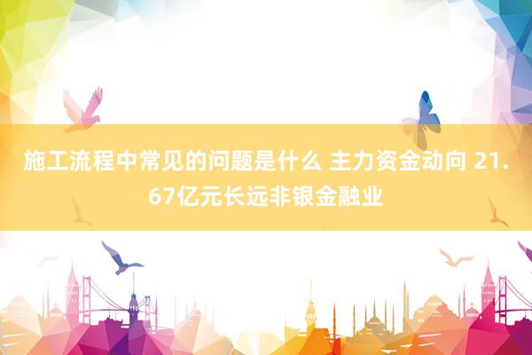 施工流程中常见的问题是什么 主力资金动向 21.67亿元长远非银金融业