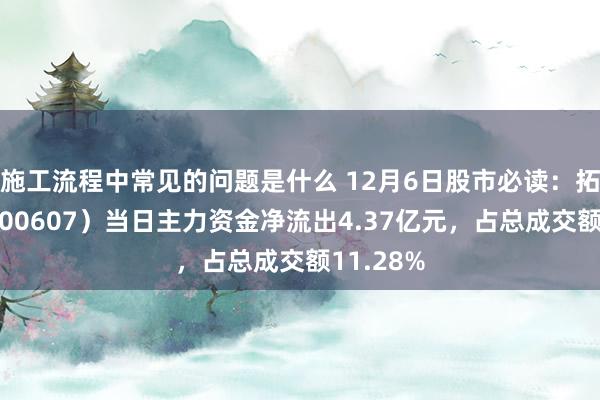 施工流程中常见的问题是什么 12月6日股市必读：拓斯达（300607）当日主力资金净流出4.37亿元，占总成交额11.28%