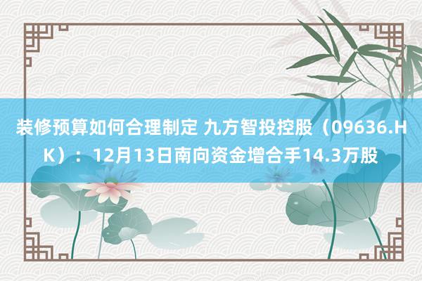 装修预算如何合理制定 九方智投控股（09636.HK）：12月13日南向资金增合手14.3万股