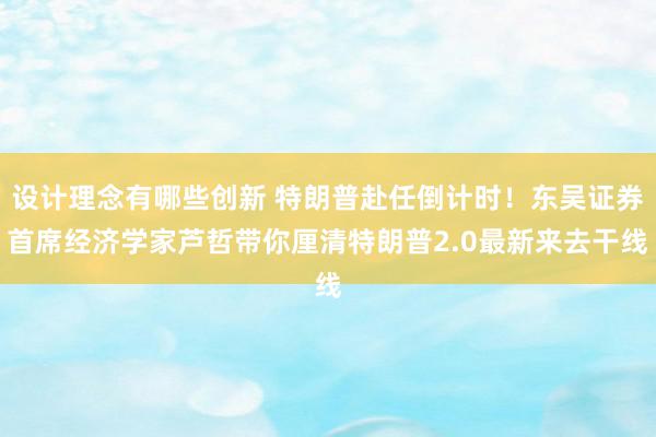 设计理念有哪些创新 特朗普赴任倒计时！东吴证券首席经济学家芦哲带你厘清特朗普2.0最新来去干线