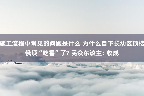 施工流程中常见的问题是什么 为什么目下长幼区顶楼俄顷“吃香”了? 民众东谈主: 收成