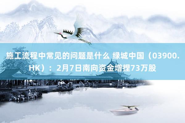 施工流程中常见的问题是什么 绿城中国（03900.HK）：2月7日南向资金增捏73万股