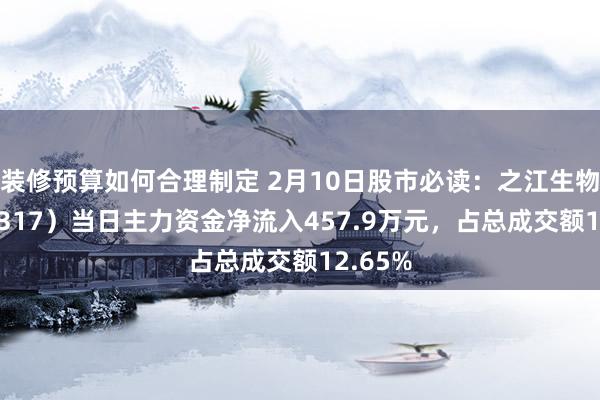 装修预算如何合理制定 2月10日股市必读：之江生物（688317）当日主力资金净流入457.9万元，占总成交额12.65%