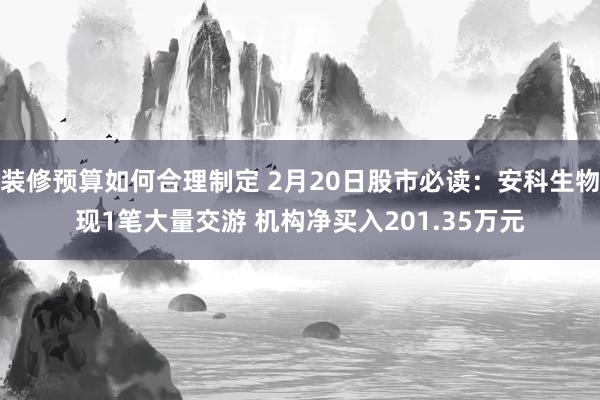 装修预算如何合理制定 2月20日股市必读：安科生物现1笔大量交游 机构净买入201.35万元