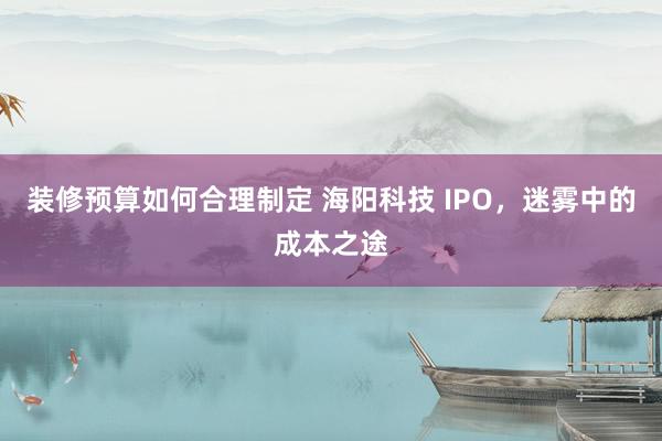 装修预算如何合理制定 海阳科技 IPO，迷雾中的成本之途