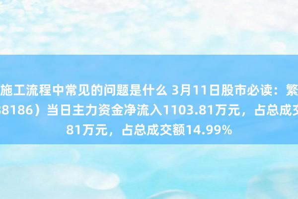 施工流程中常见的问题是什么 3月11日股市必读：繁密特材（688186）当日主力资金净流入1103.81万元，占总成交额14.99%